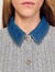 Cardigan with denim collar