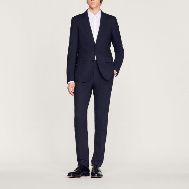 Stretch wool suit jacket