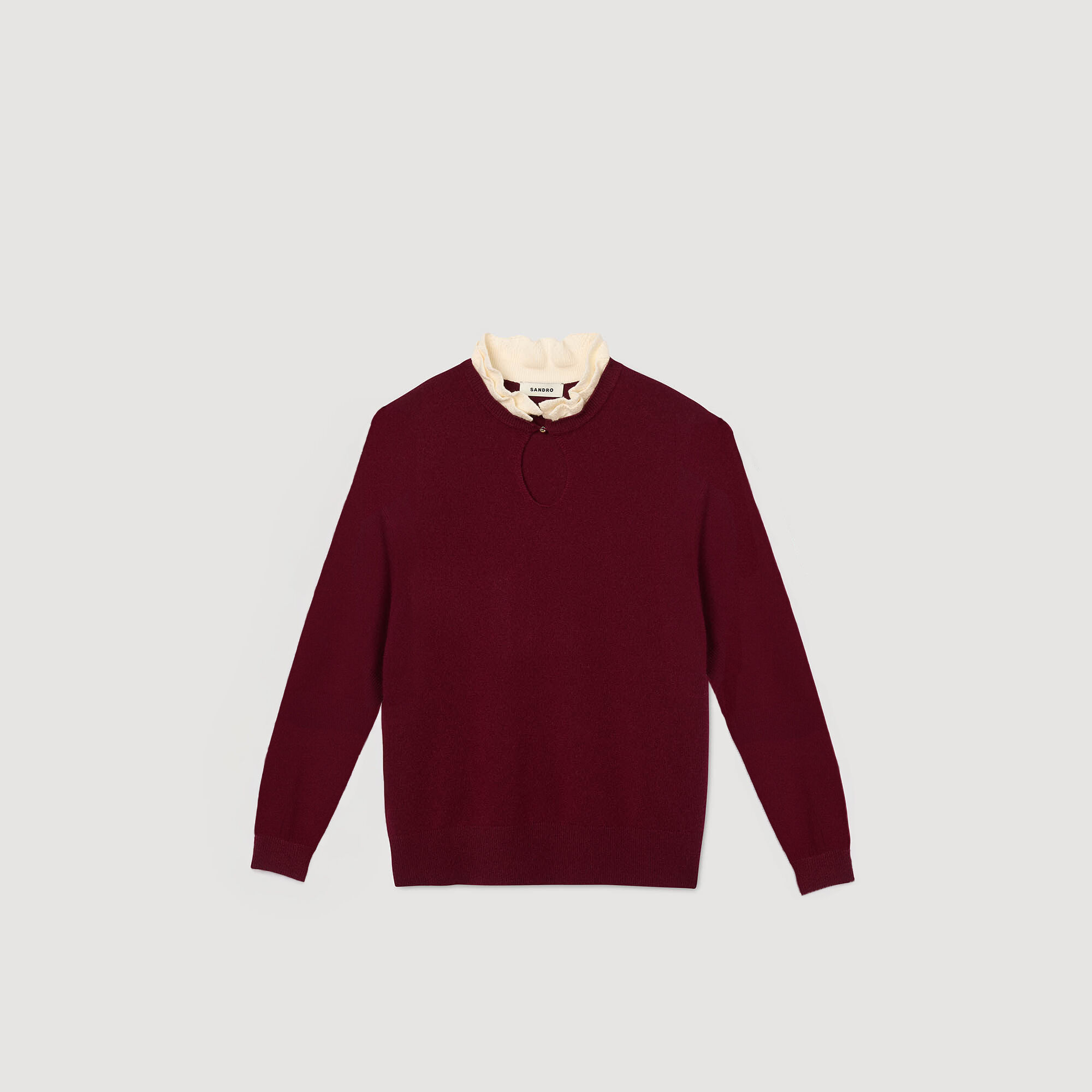 Ruffled-neck jumper