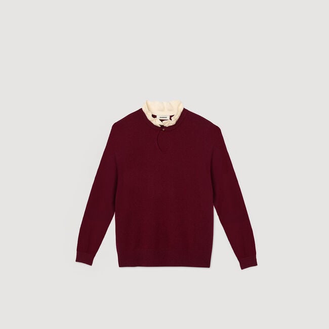 Ruffled-neck jumper