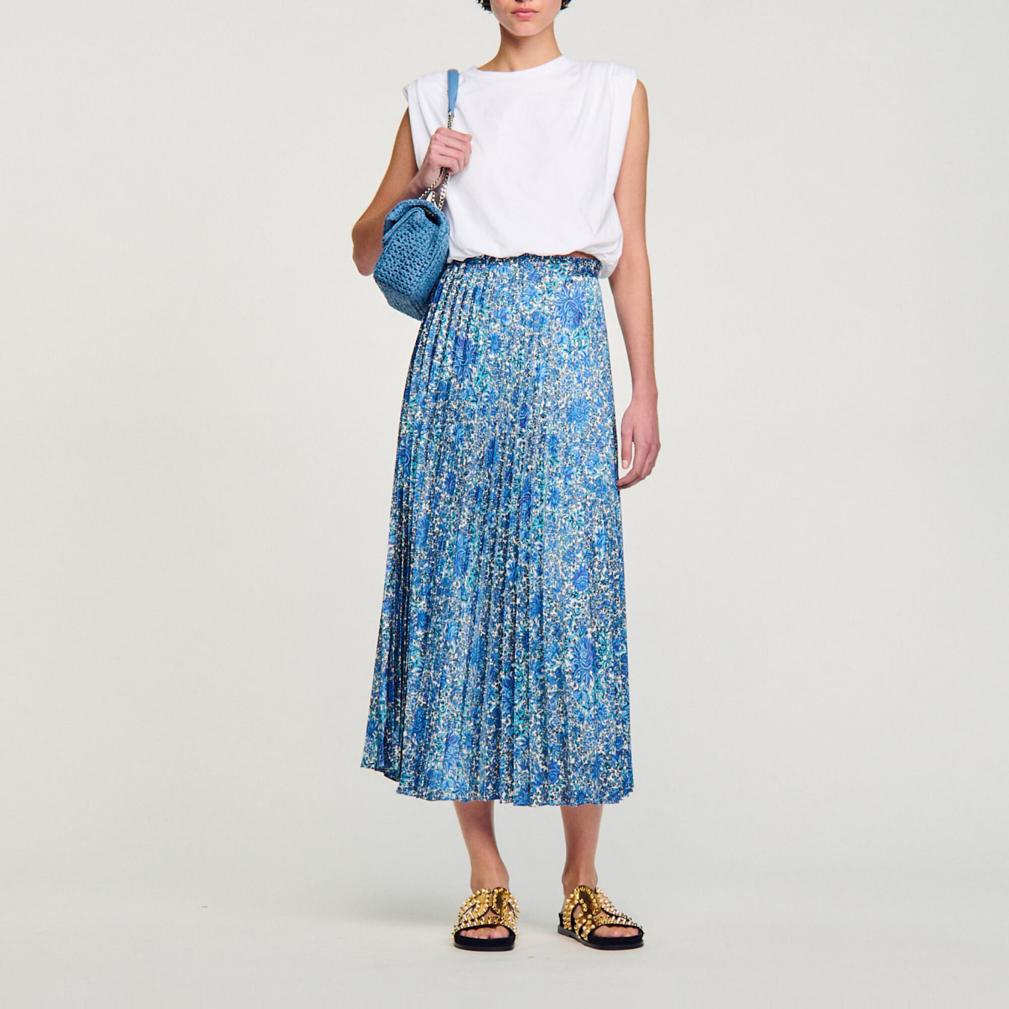 Floaty floral maxi skirt blue For Women Sandro Paris