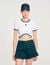 Two-tone cropped T-shirt