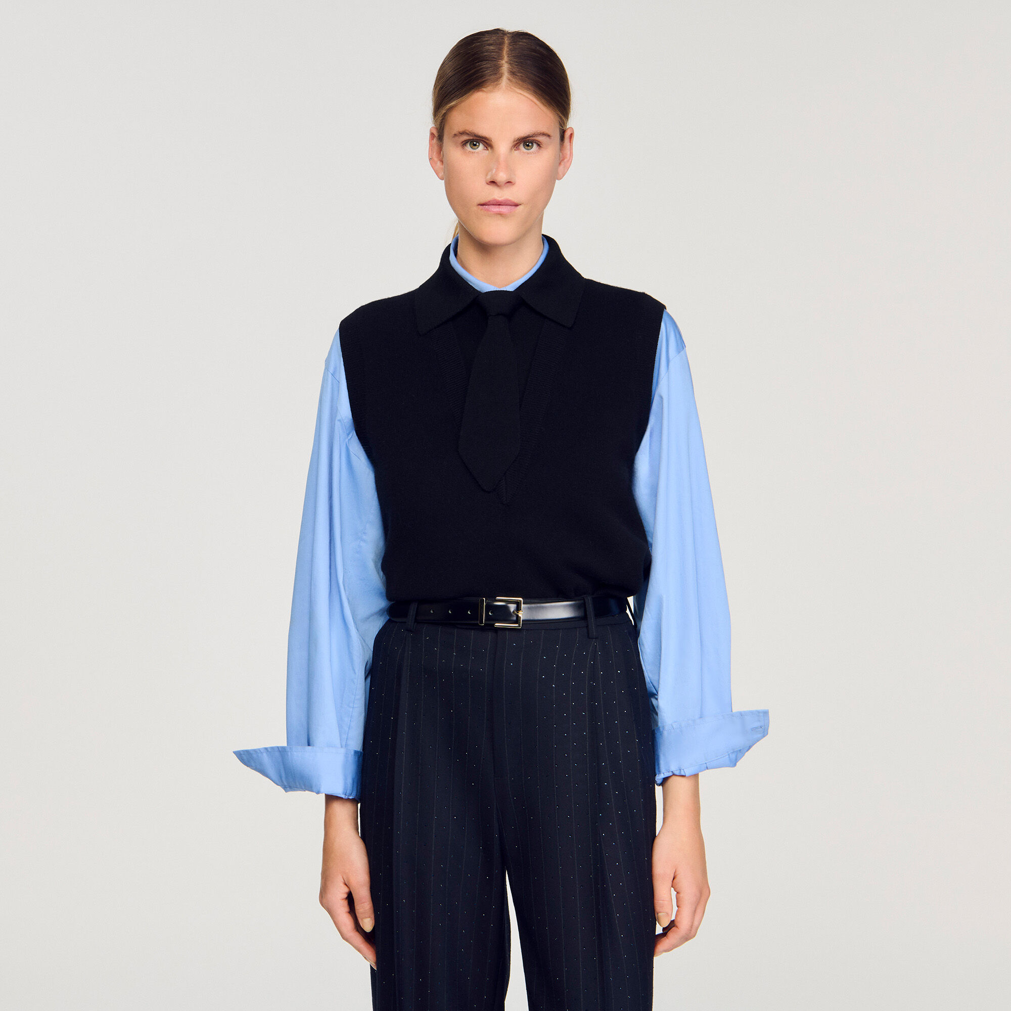 Tie-neck jumper