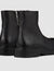 Zipped leather ankle boots