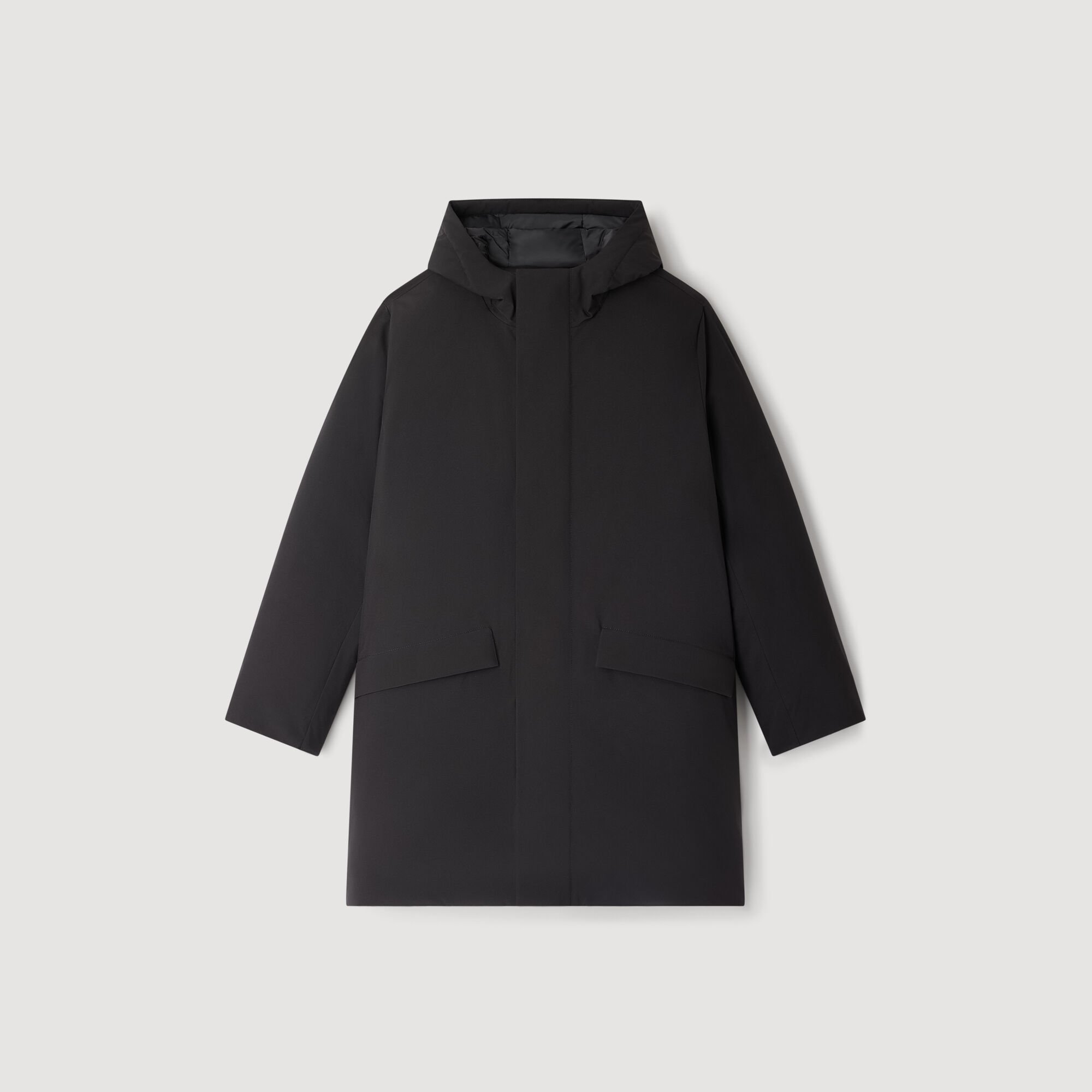 Hooded parka with zip