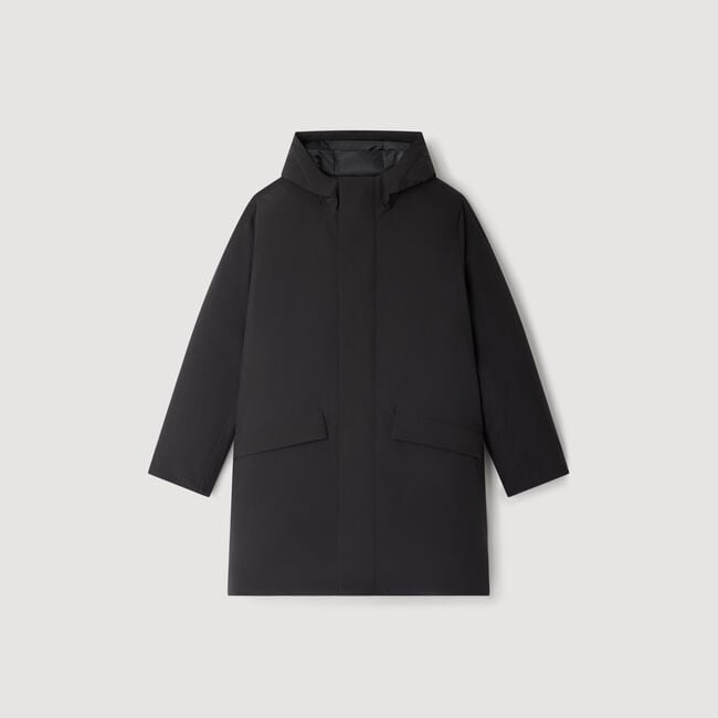 Hooded parka with zip