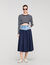 Mixed-material maxi skirt