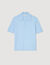 Rib knit polo shirt