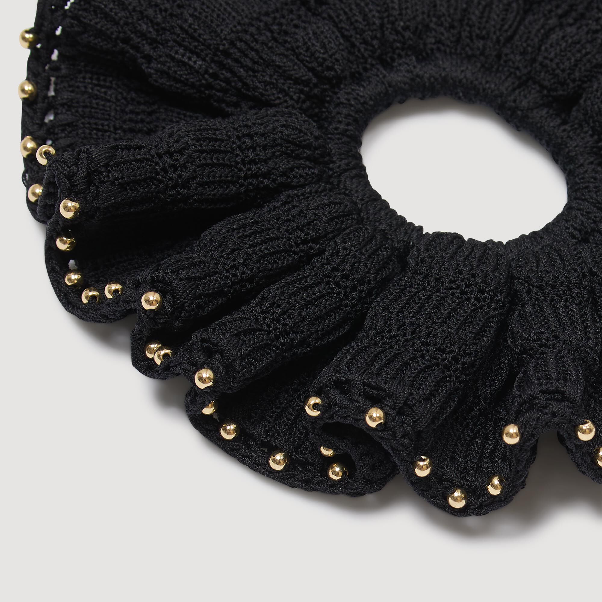 Beaded crochet scrunchie