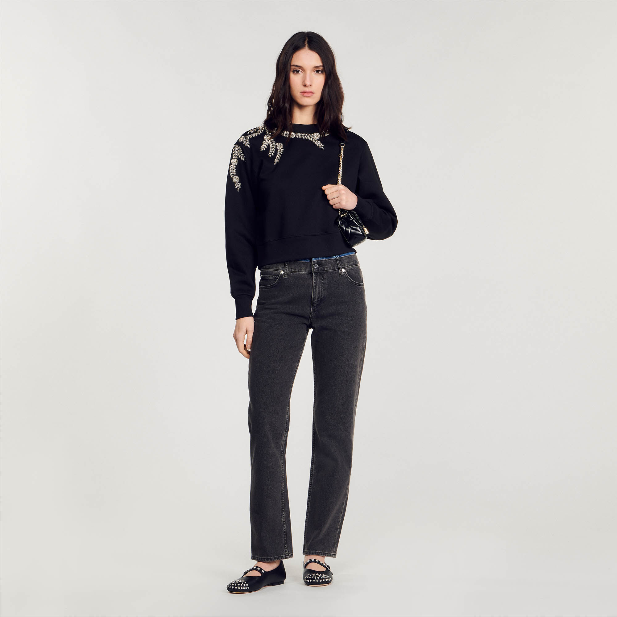 Black sweatshirt womens deals