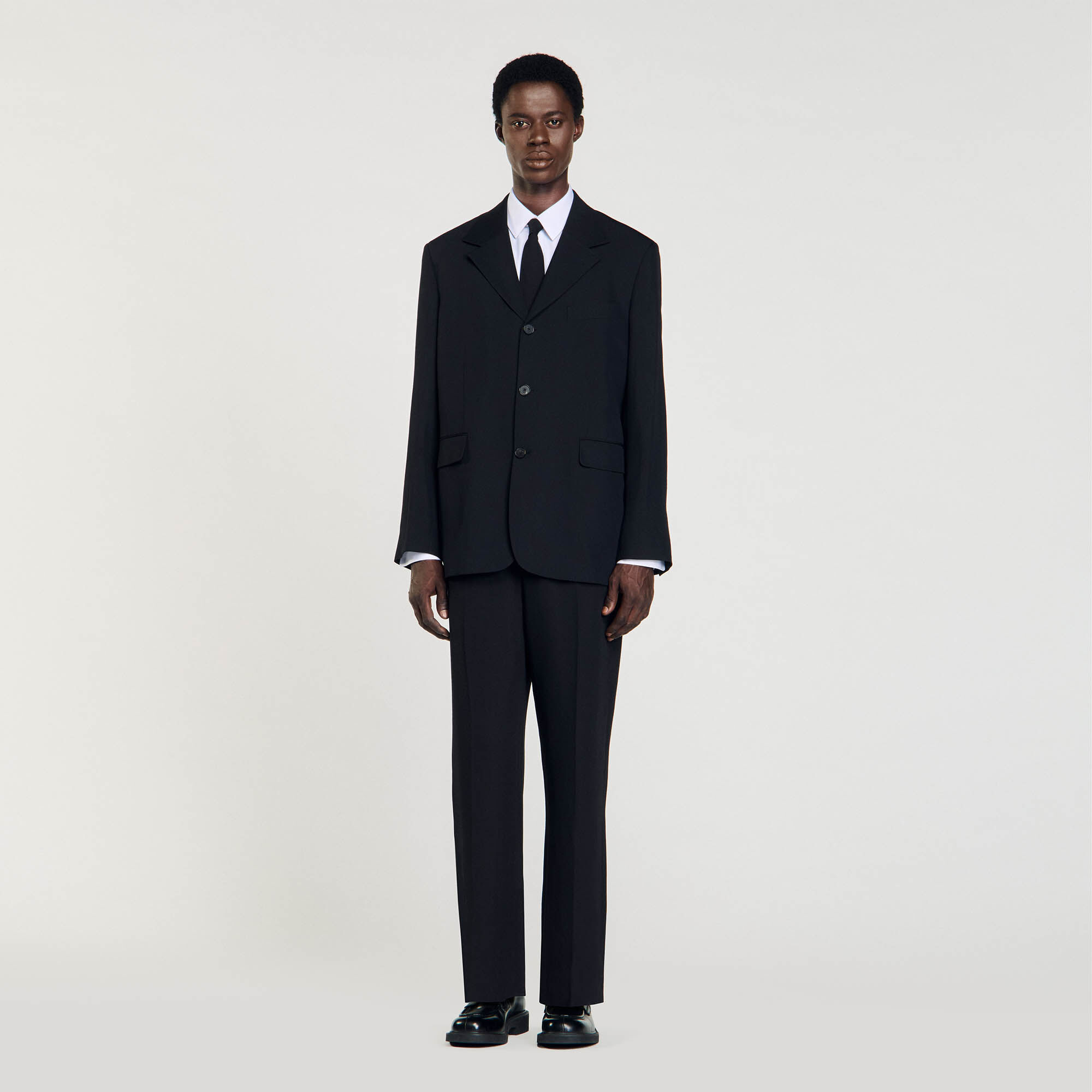 Oversized suit jacket black / gray for Men | Sandro Paris