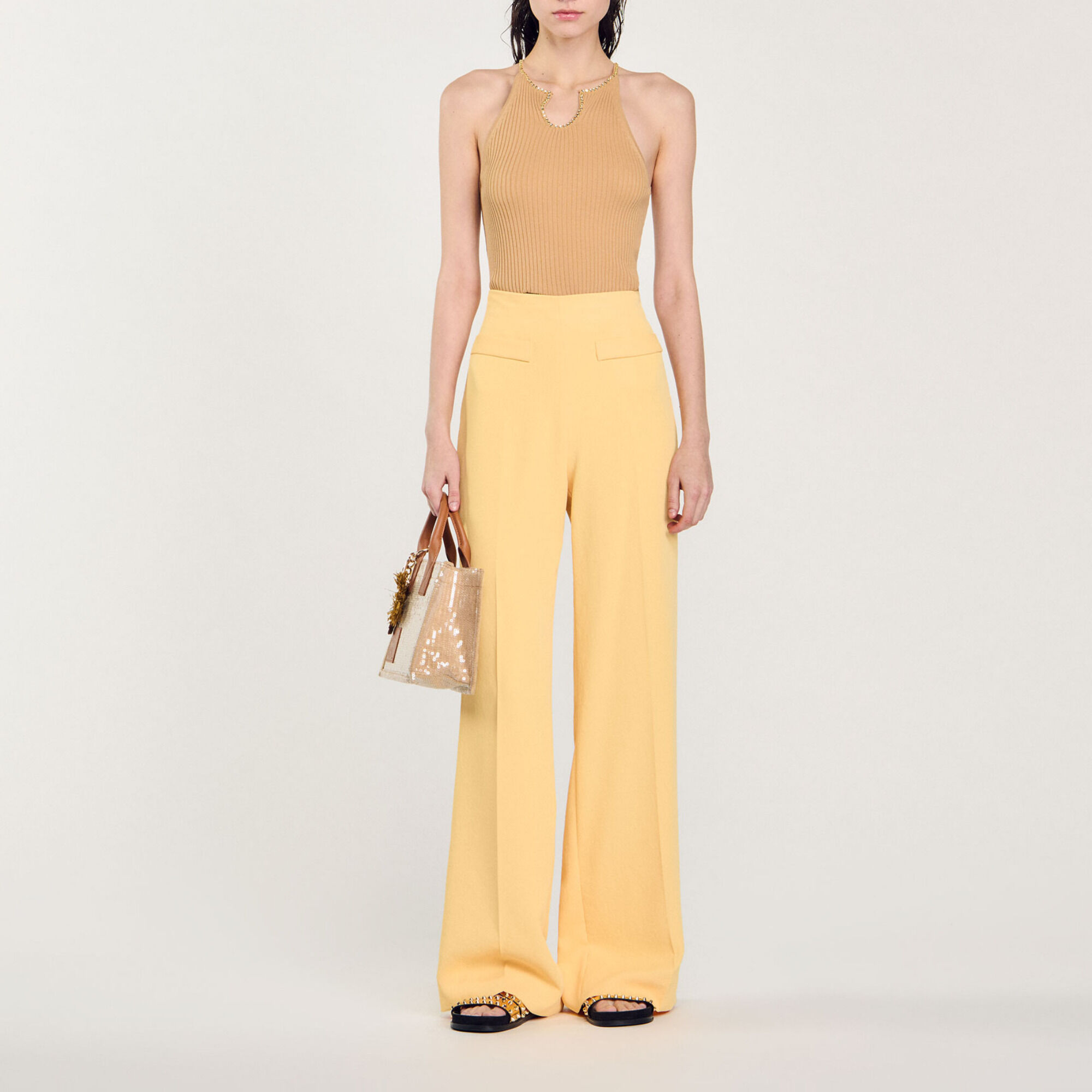 Vest top with rhinestones