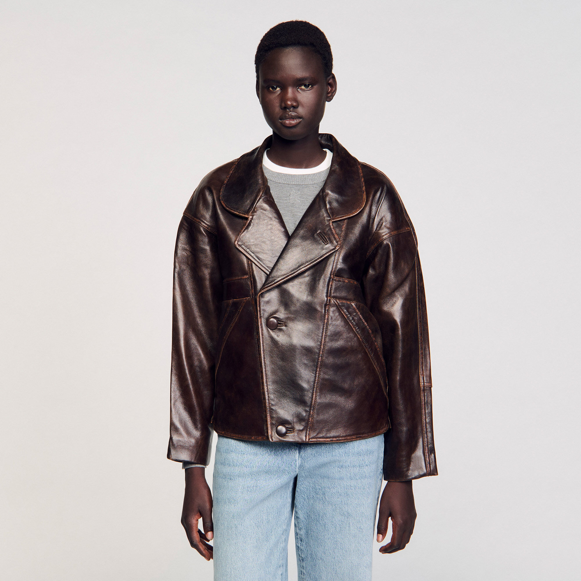 レザージャケット・コート PRADA Women Leather Jackets 58A1112D02 F0S73 Brown ブラウン レザー ジャケット | PRADA