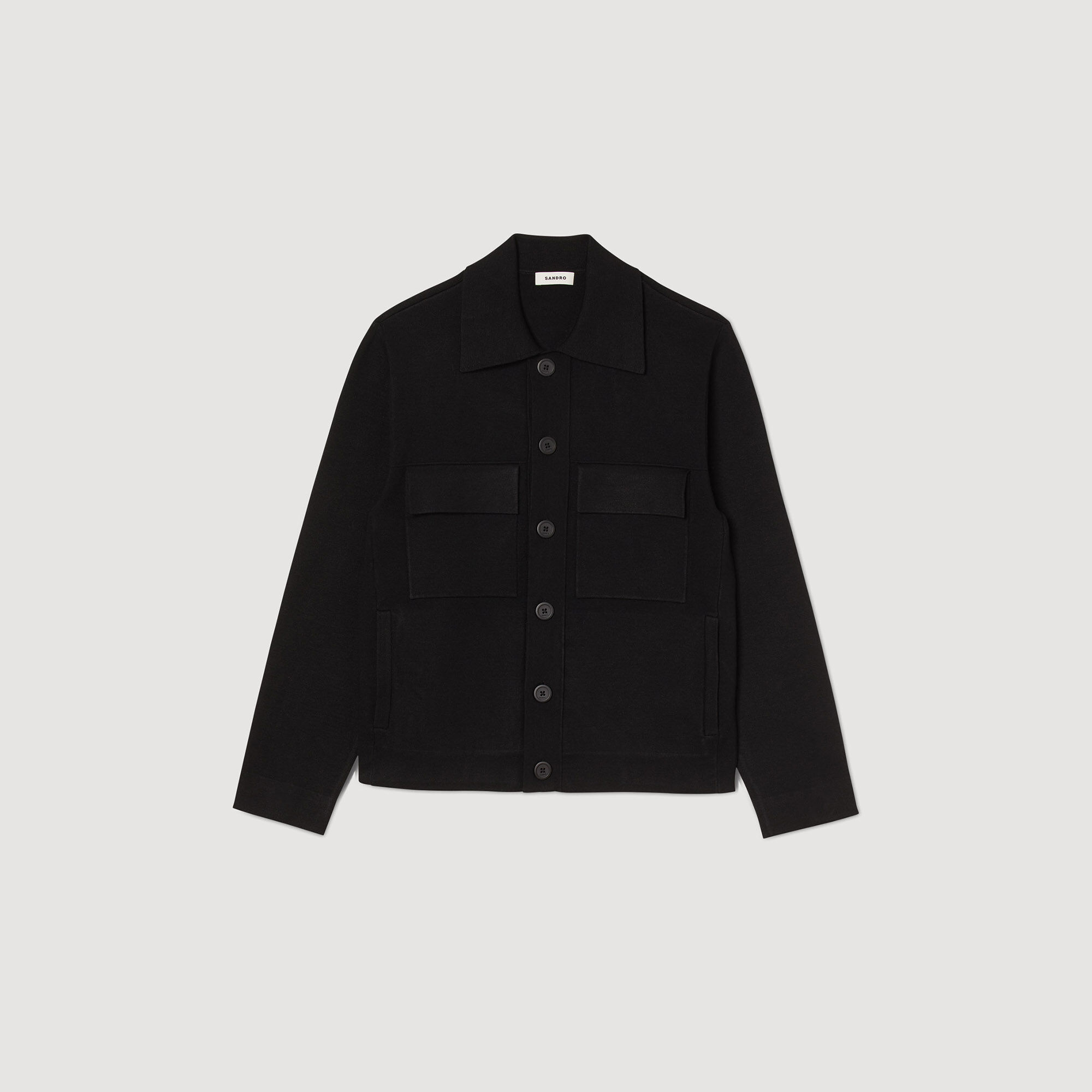 Knit jacket black / gray for Men | Sandro Paris Knit jacket black / gray for Men | Sandro Paris