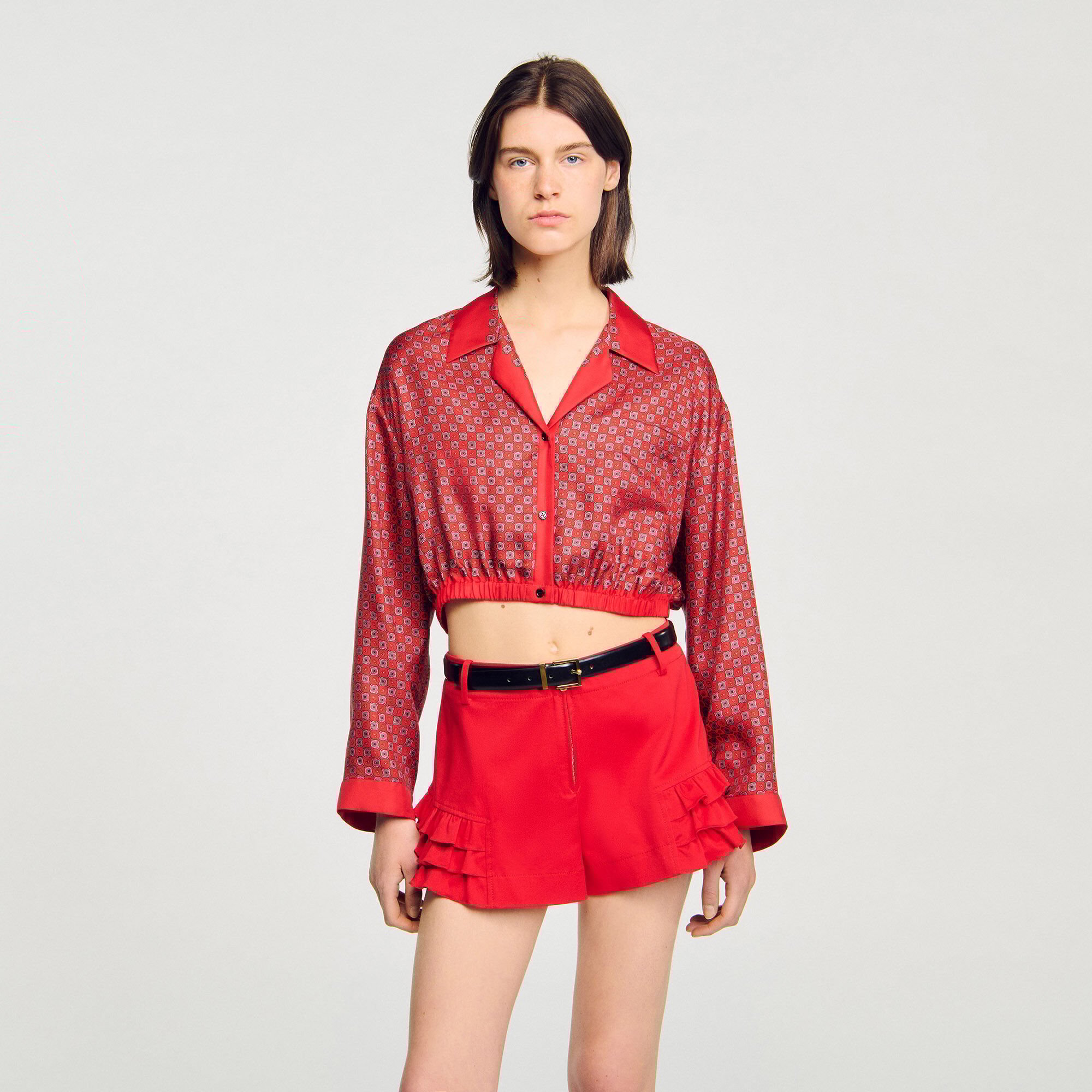 Scarf print shirt