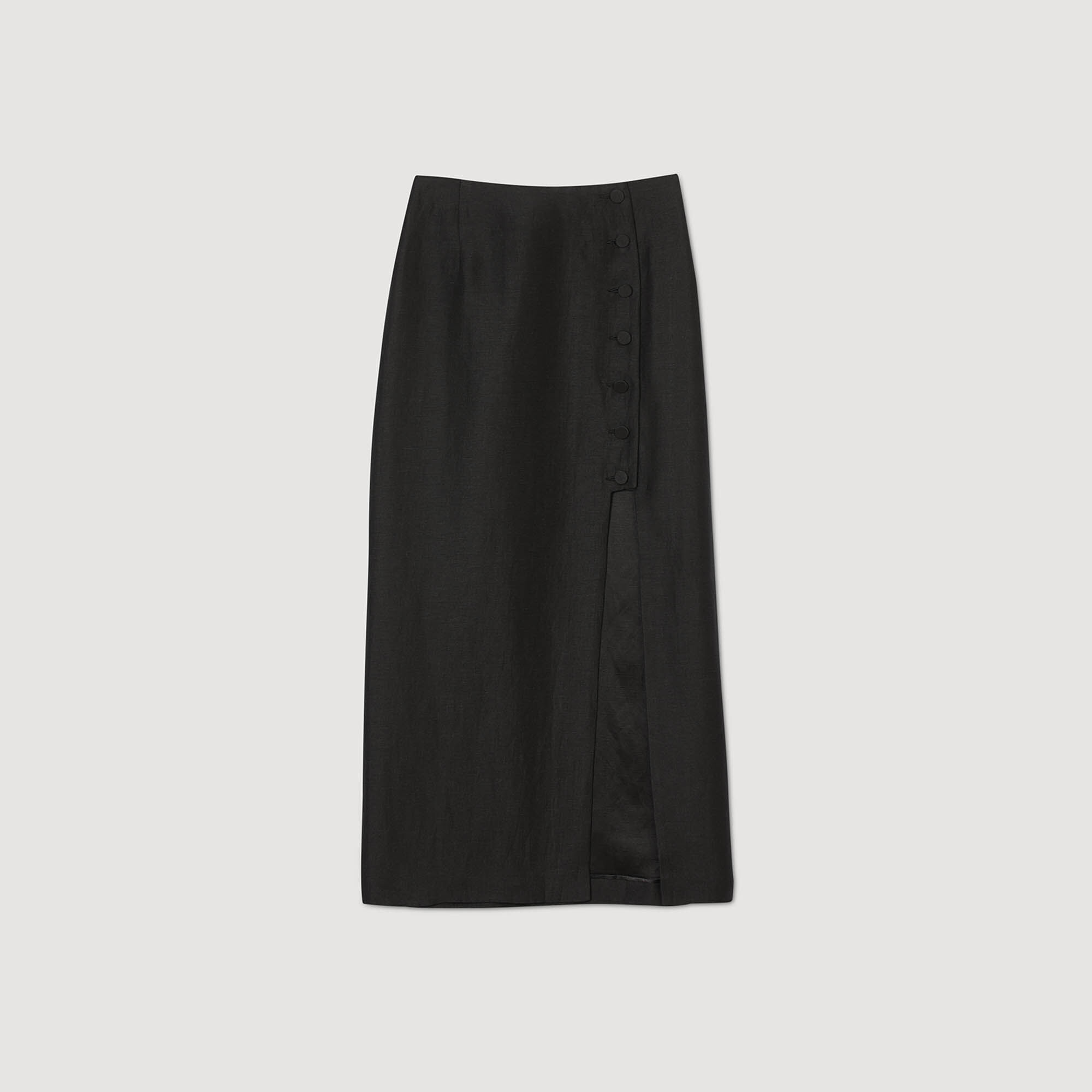 Slit midi skirt