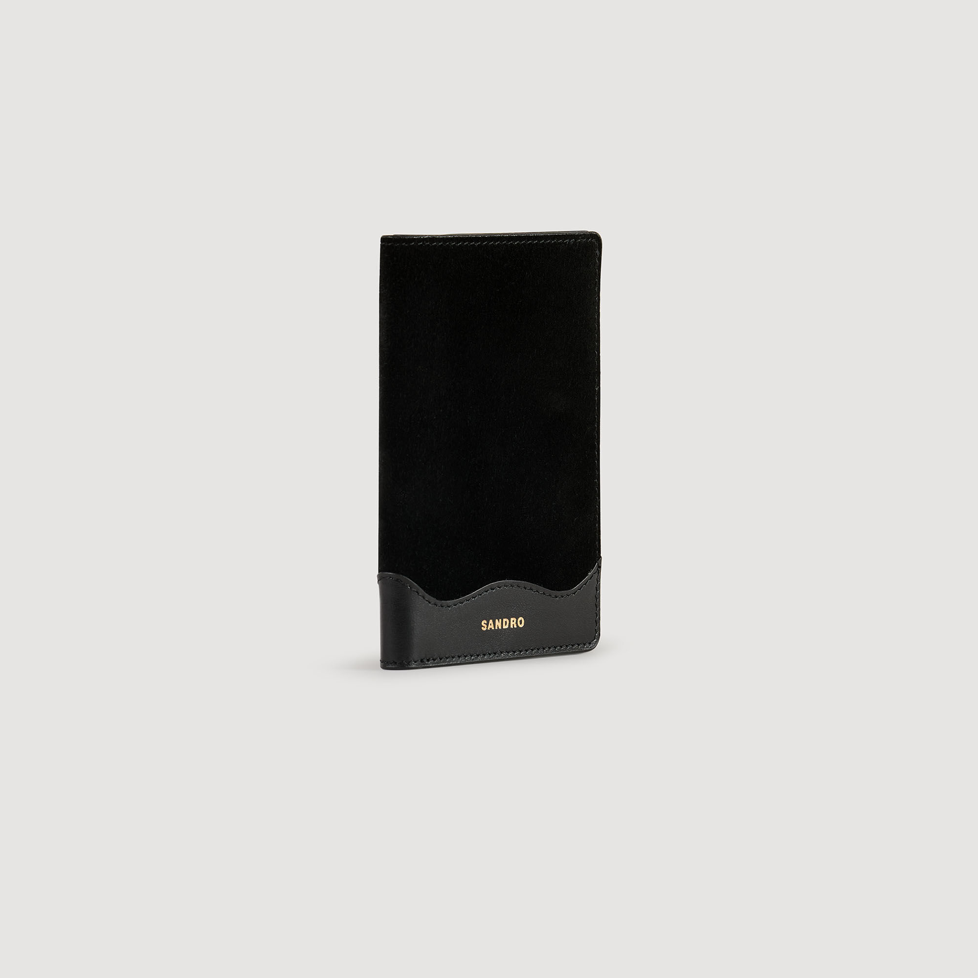Leather and suede passport case