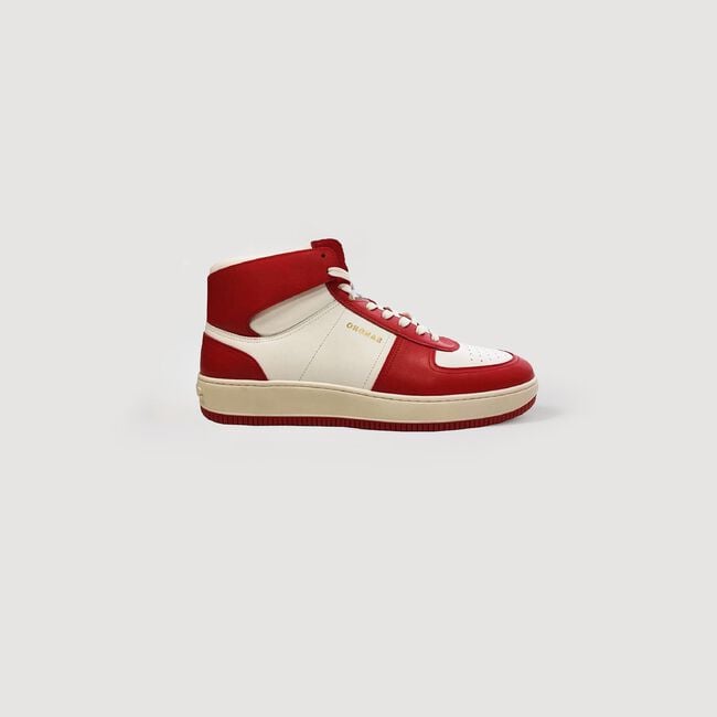 Leather high-top trainers