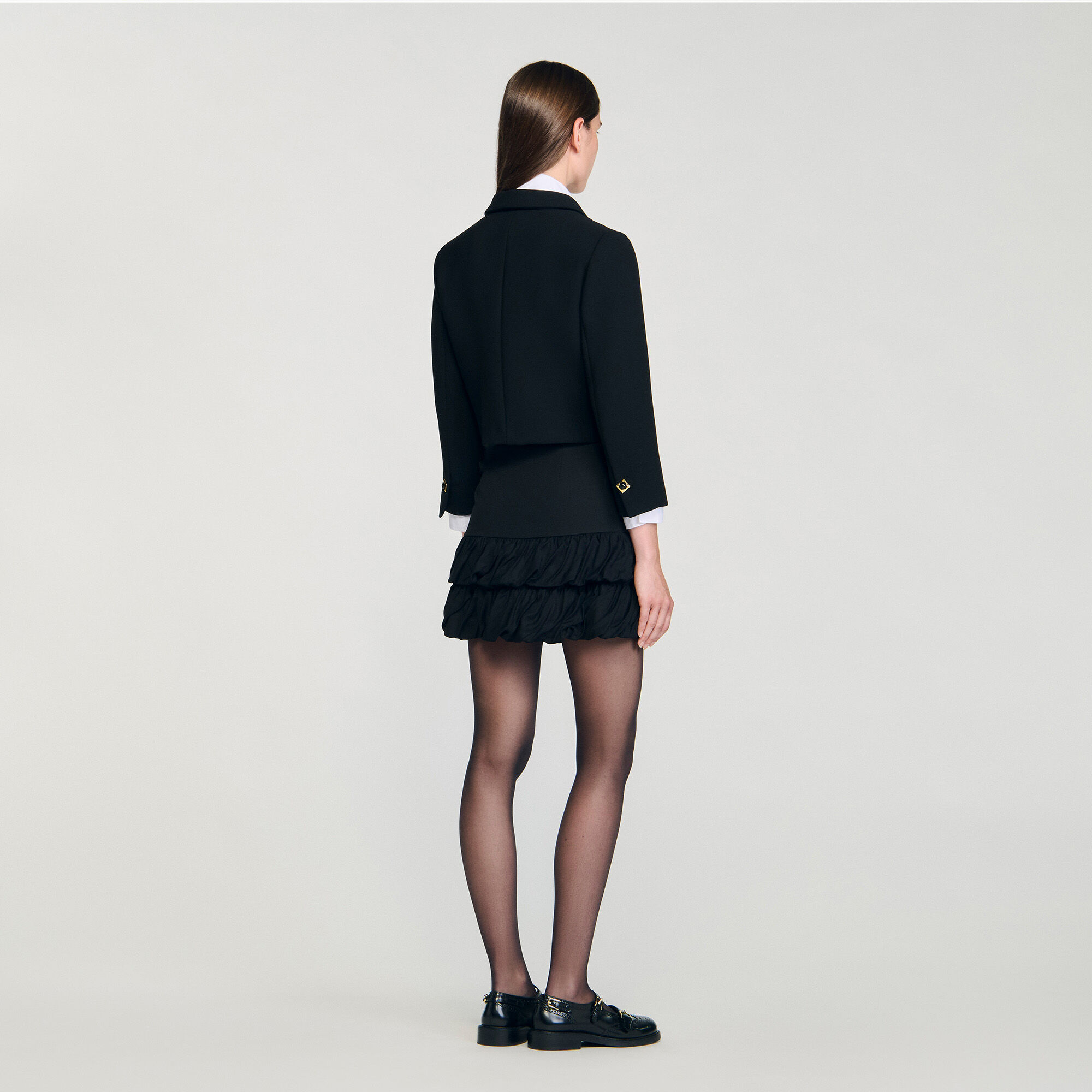 Cropped jacket with jewel buttons