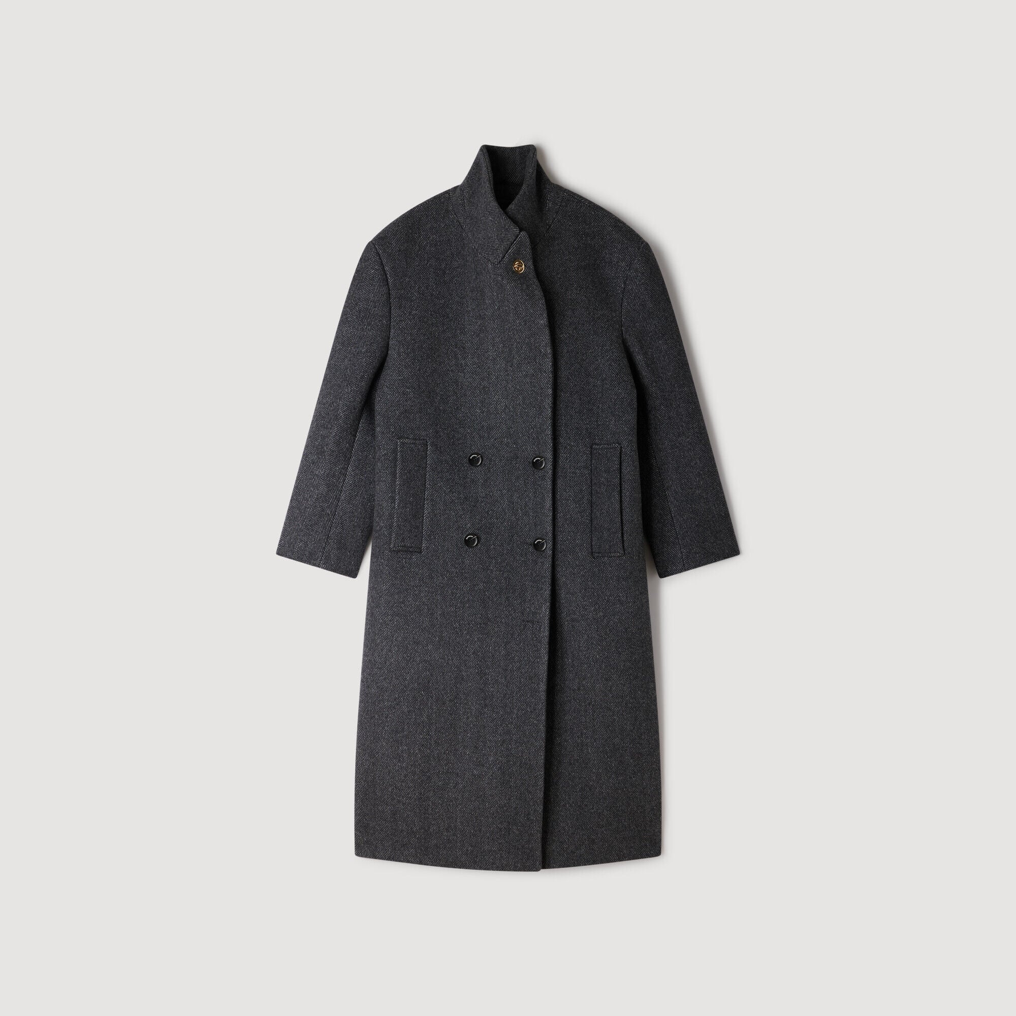 Herringbone wool coat - Women | Sandro