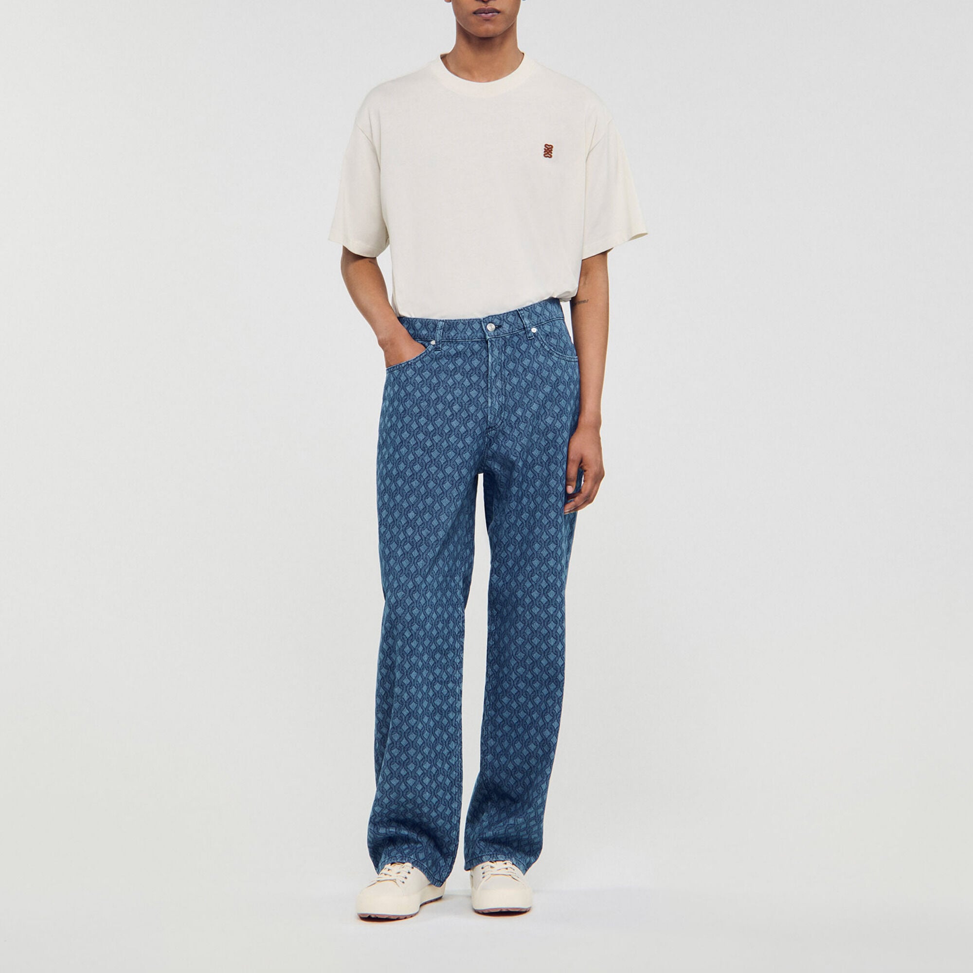 Rope pattern baggy jeans - Men | Sandro