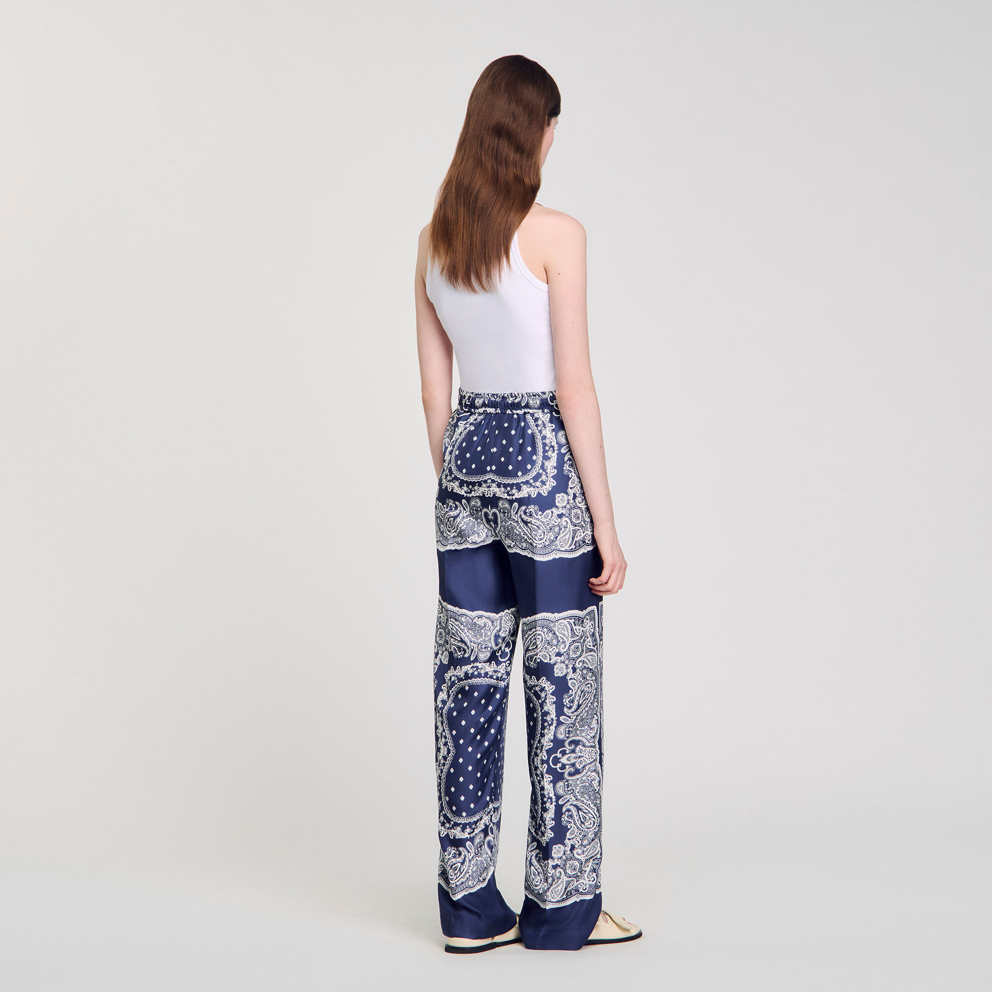 Bandana-print floaty trousers