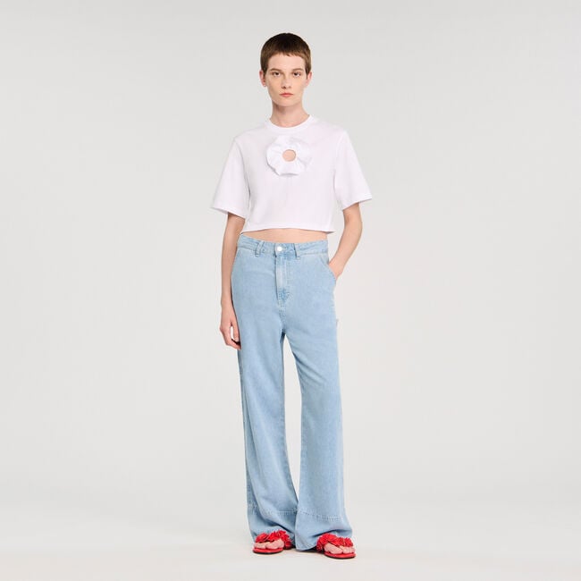 T-shirt with ruffle detail