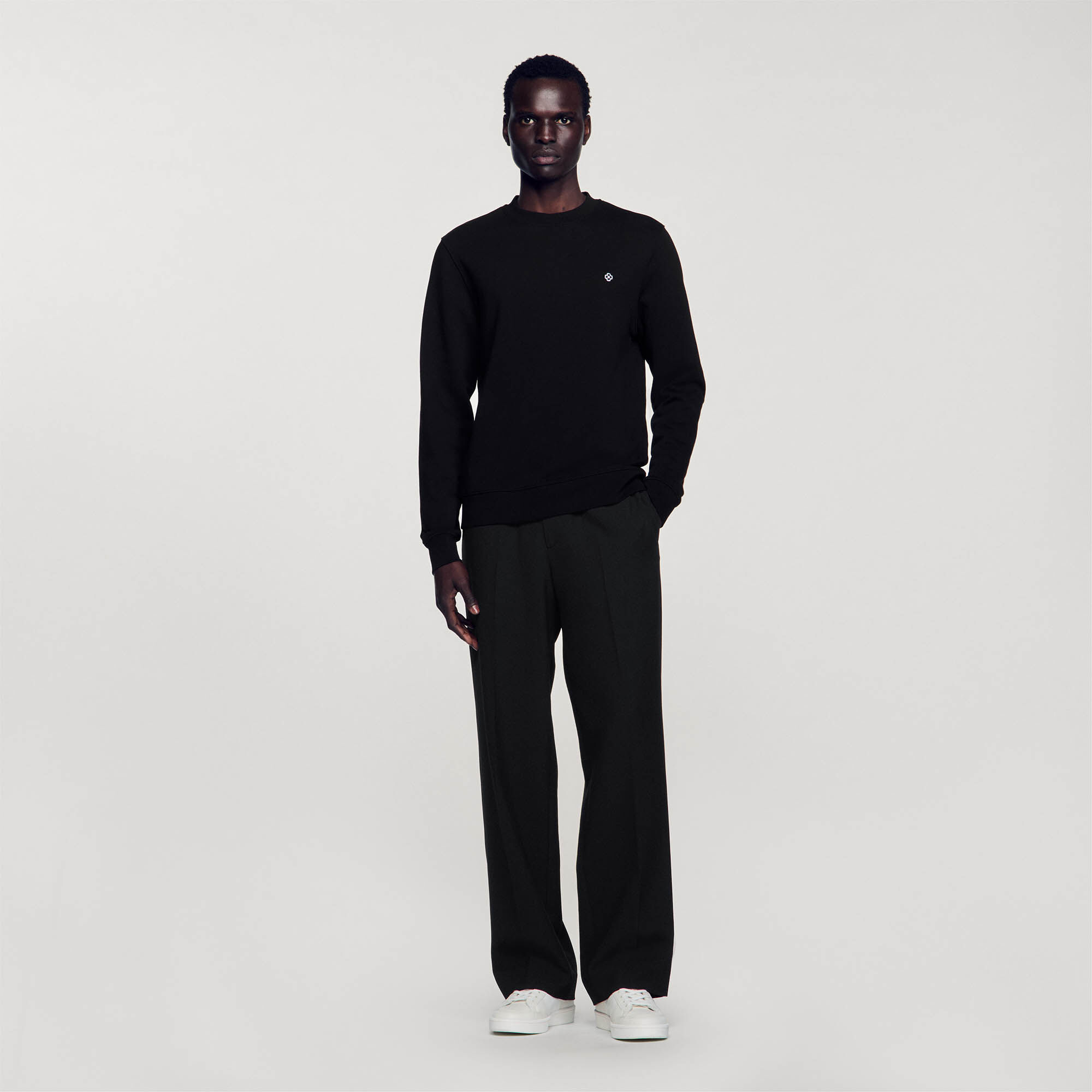 Square Cross sweatshirt black / gray for Men | Sandro Paris