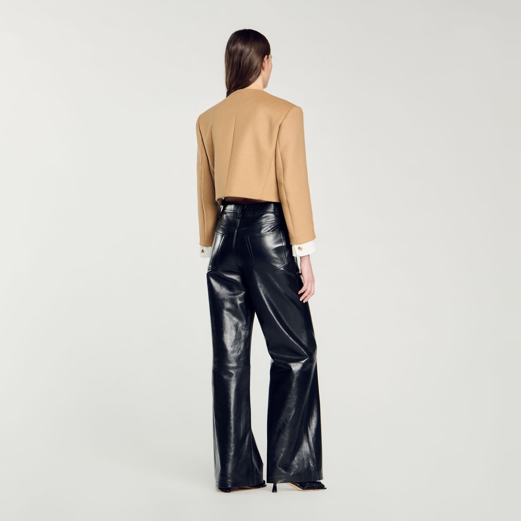 Cropped wool-blend jacket