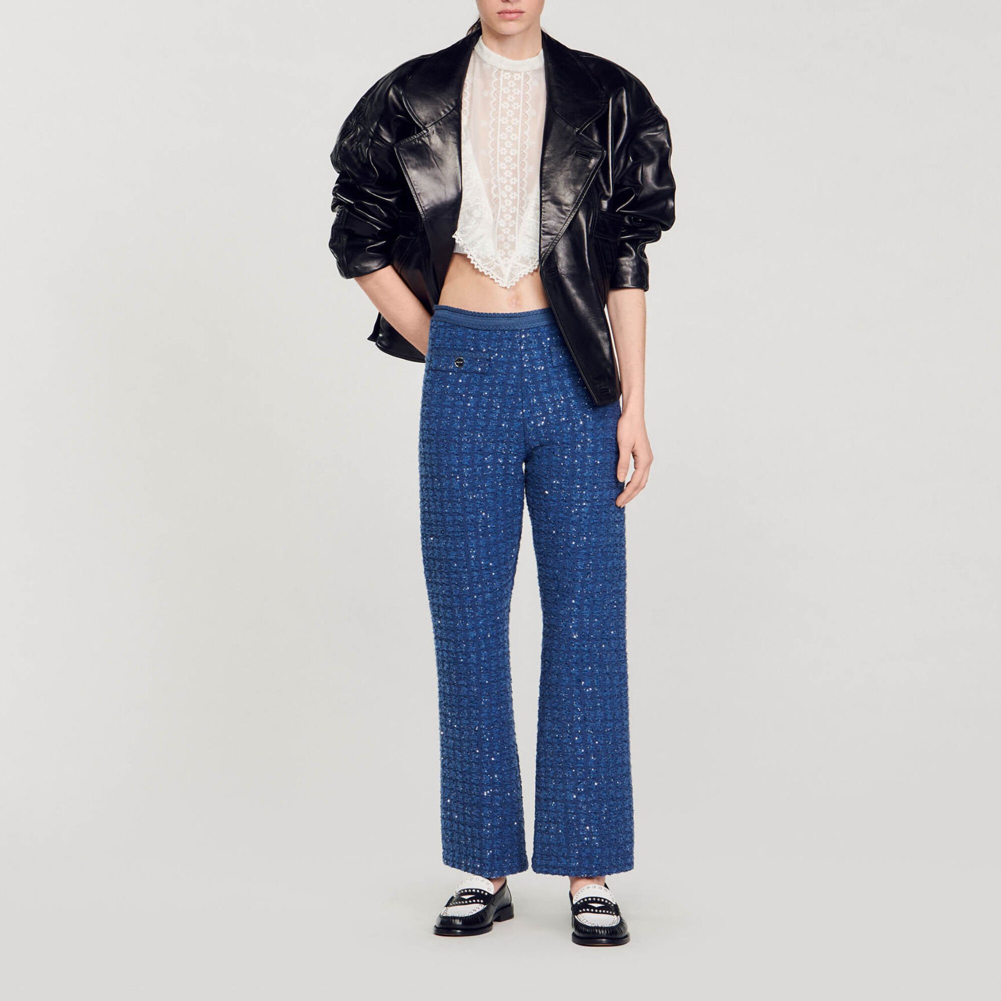 Decorative knit trousers