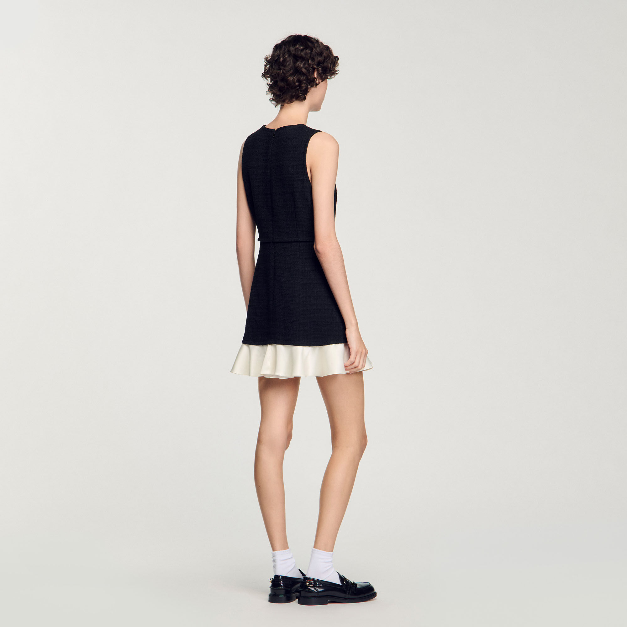 Two-tone tweed short dress