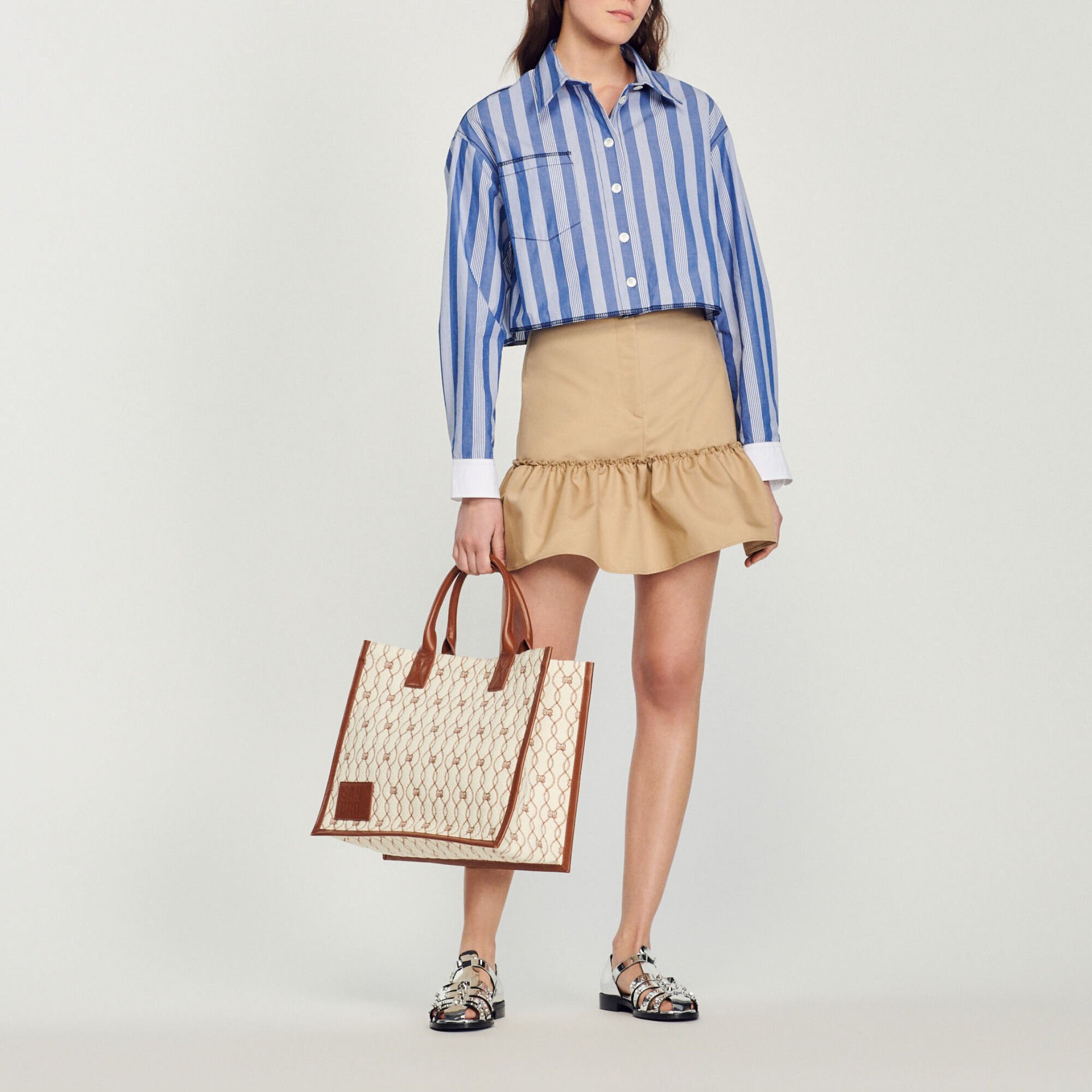 Cropped striped shirt