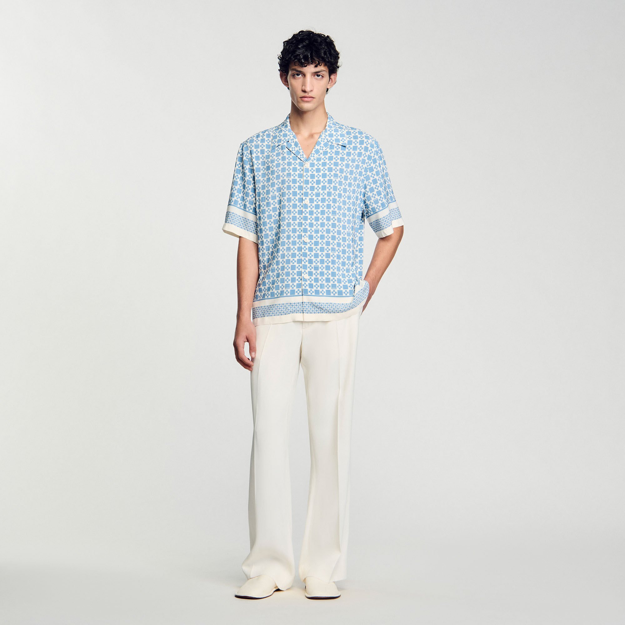 Square Cross motif flowing blouse