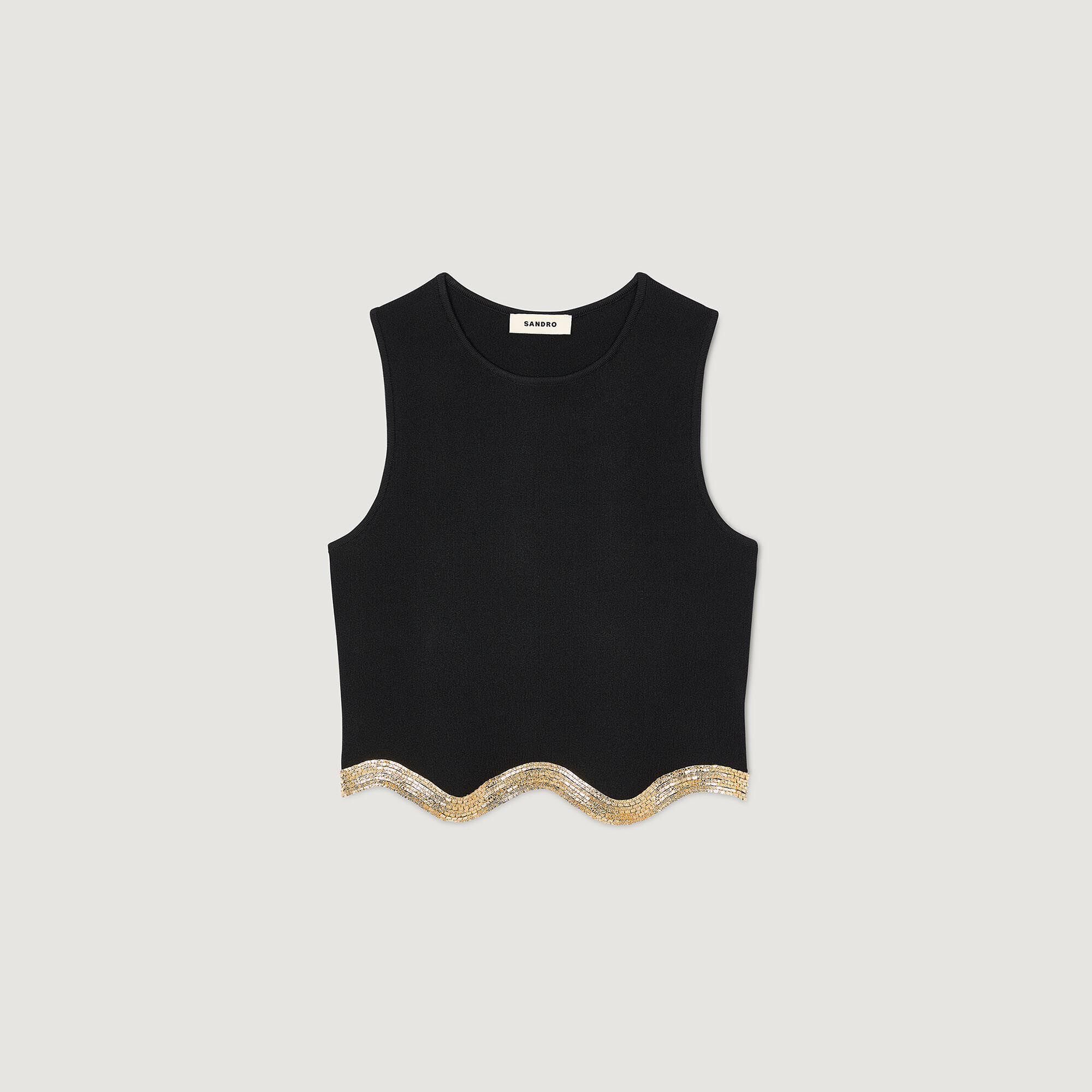 Cropped jumper with chain detail