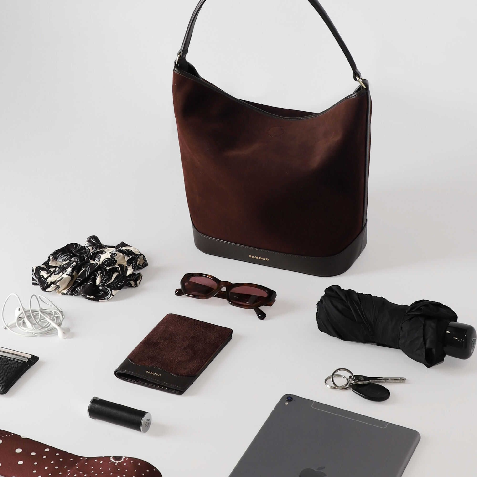 Suede and leather bag TANGOSO