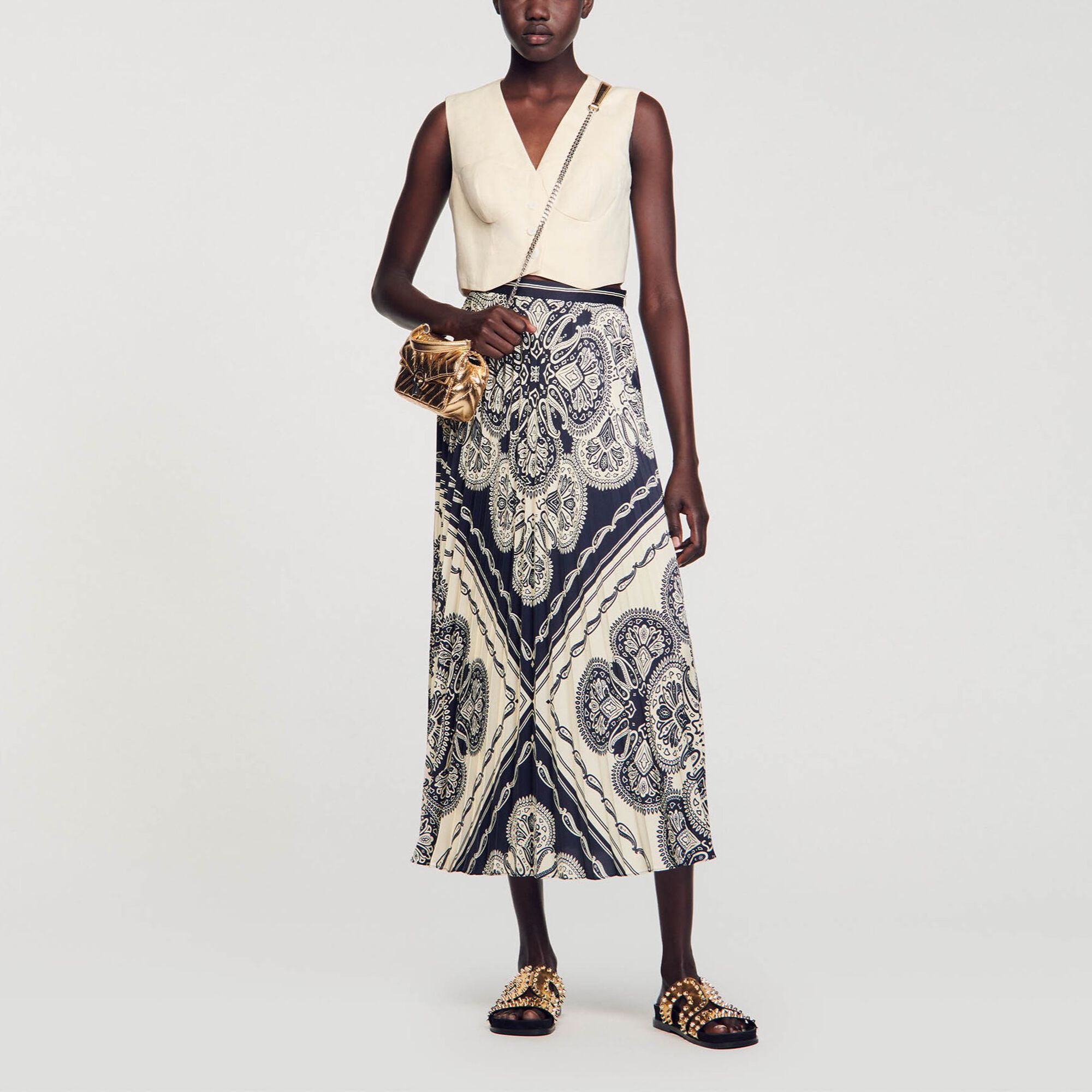 Floaty bandana-print maxi skirt