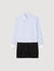 Short dress with dual materials