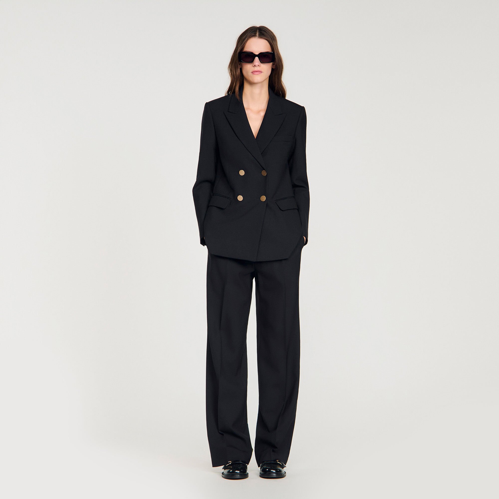 Wool slim-fit suit jacket