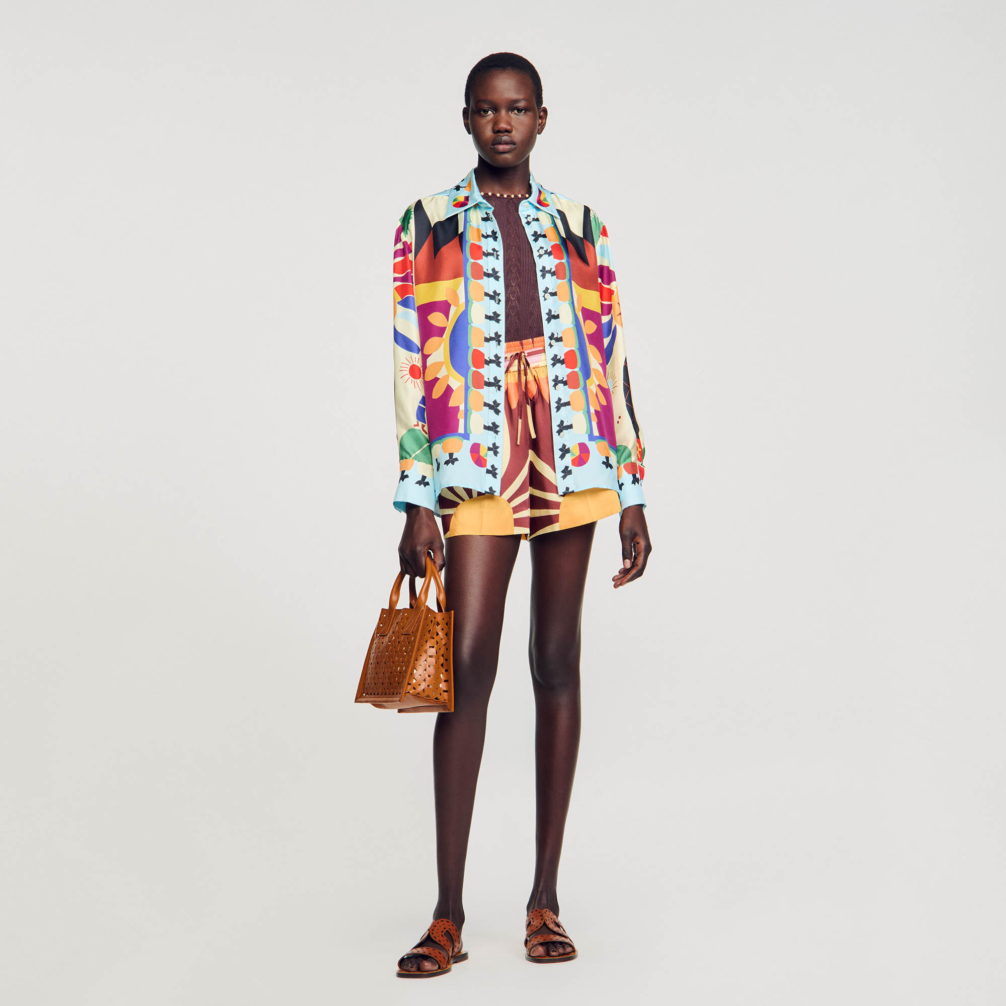 Patterned silk shirt