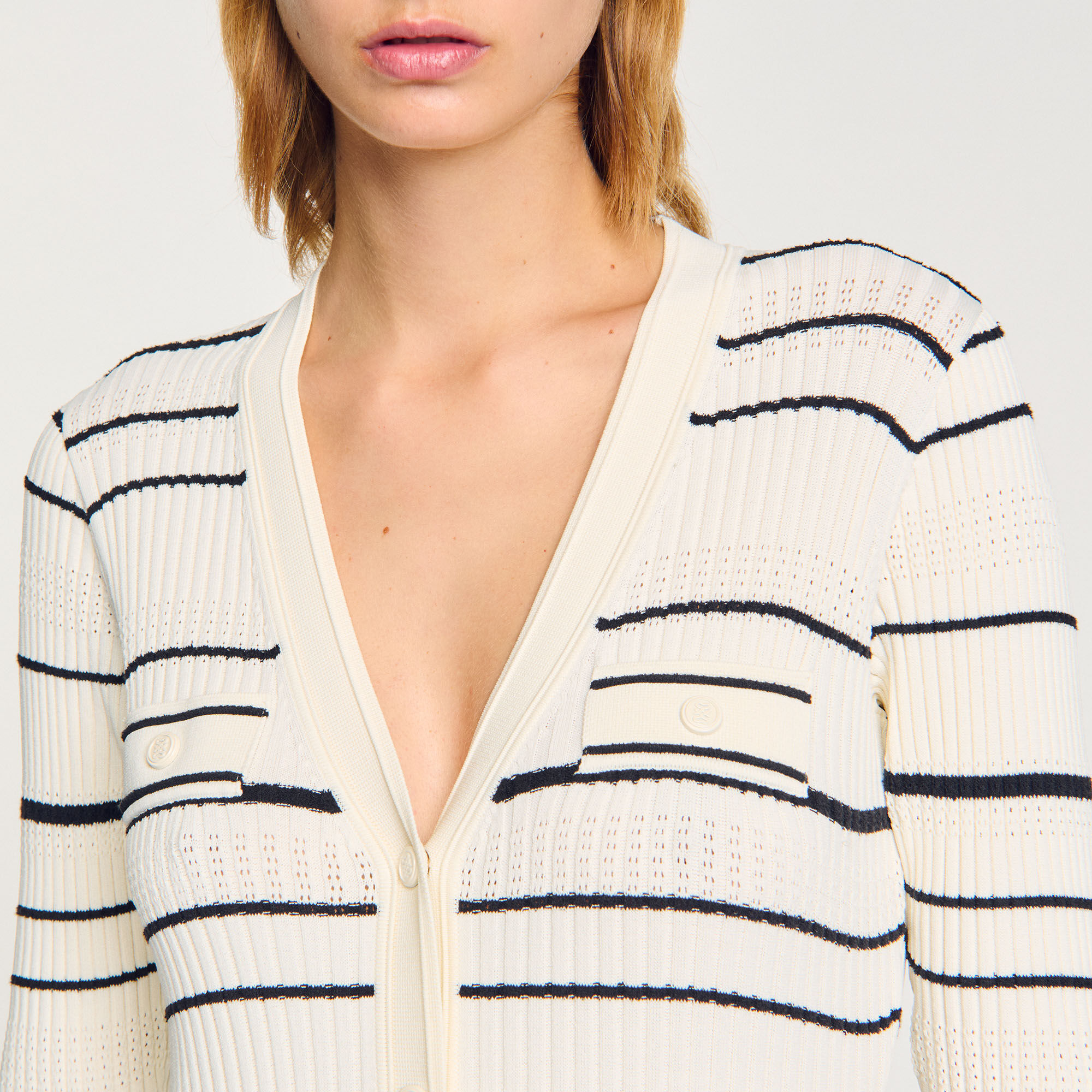 Stripy knit maxi dress