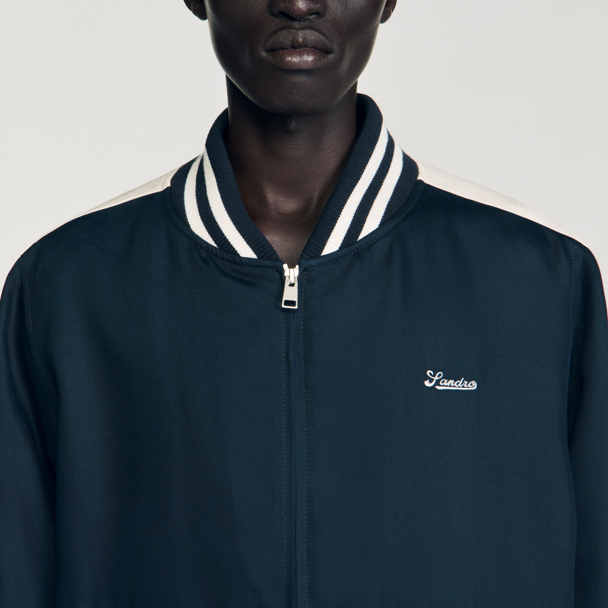 Zip-up varsity jacket
