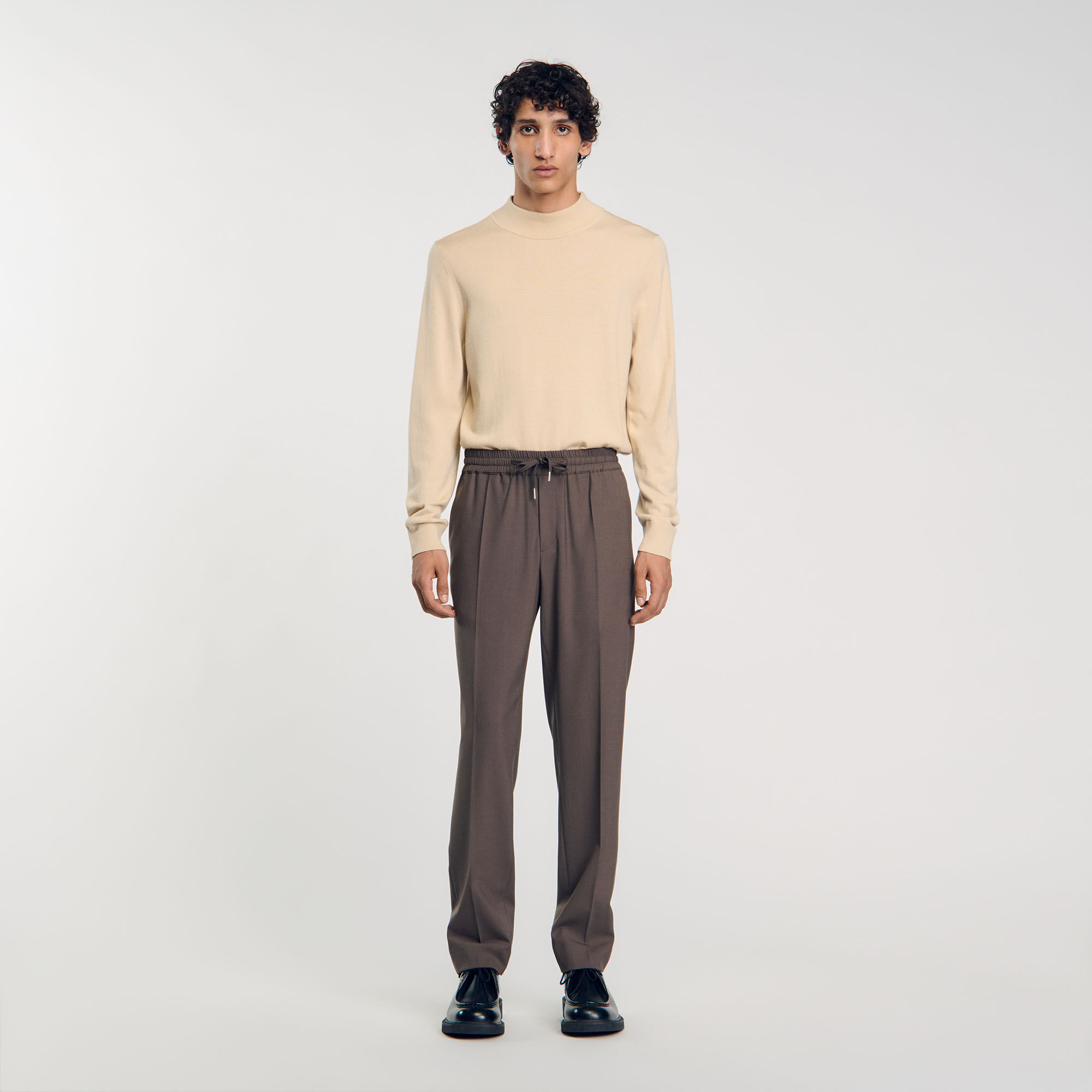 Elasticated waist trousers brown for Men | Sandro Paris