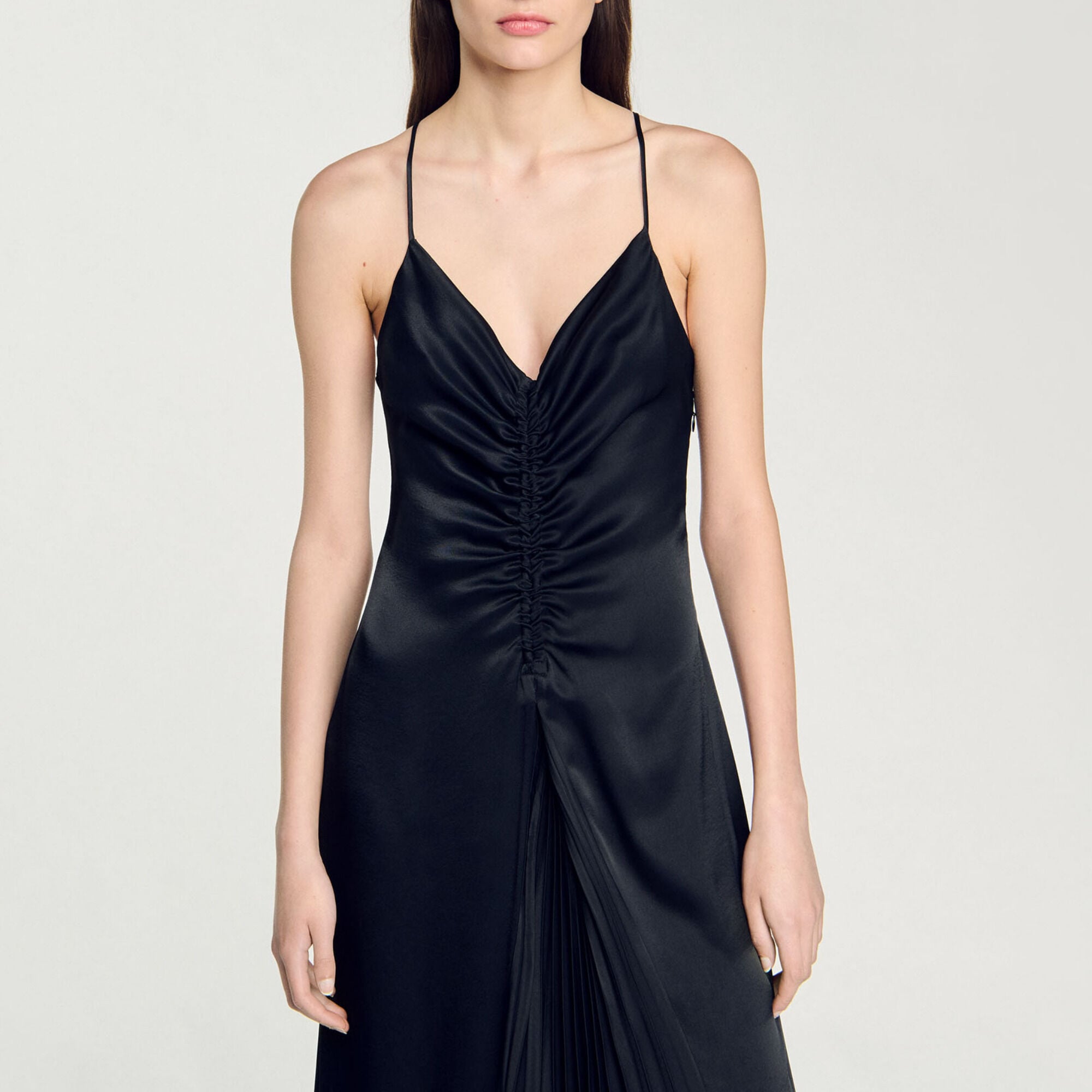 Long satin-effect dress - Women | Sandro