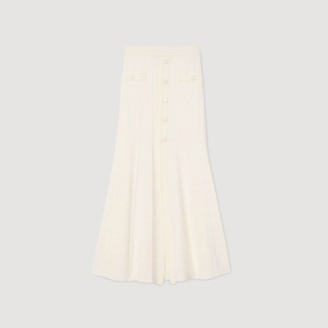 Pointelle knit maxi skirt