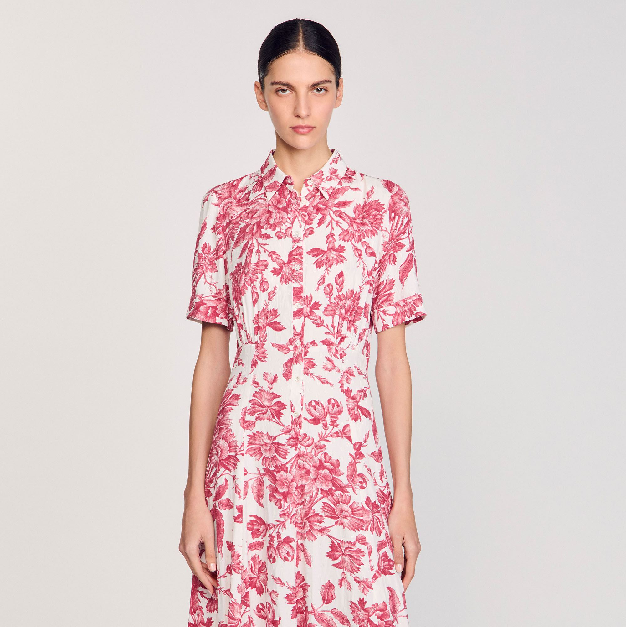 Floral patterned maxi dress red For Women | Sandro Paris