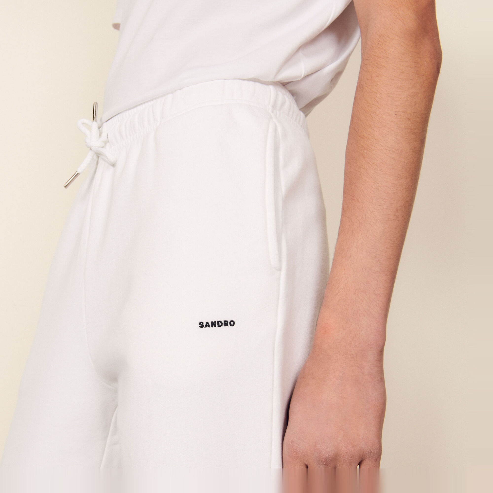 Embroidered fleece jogging bottoms