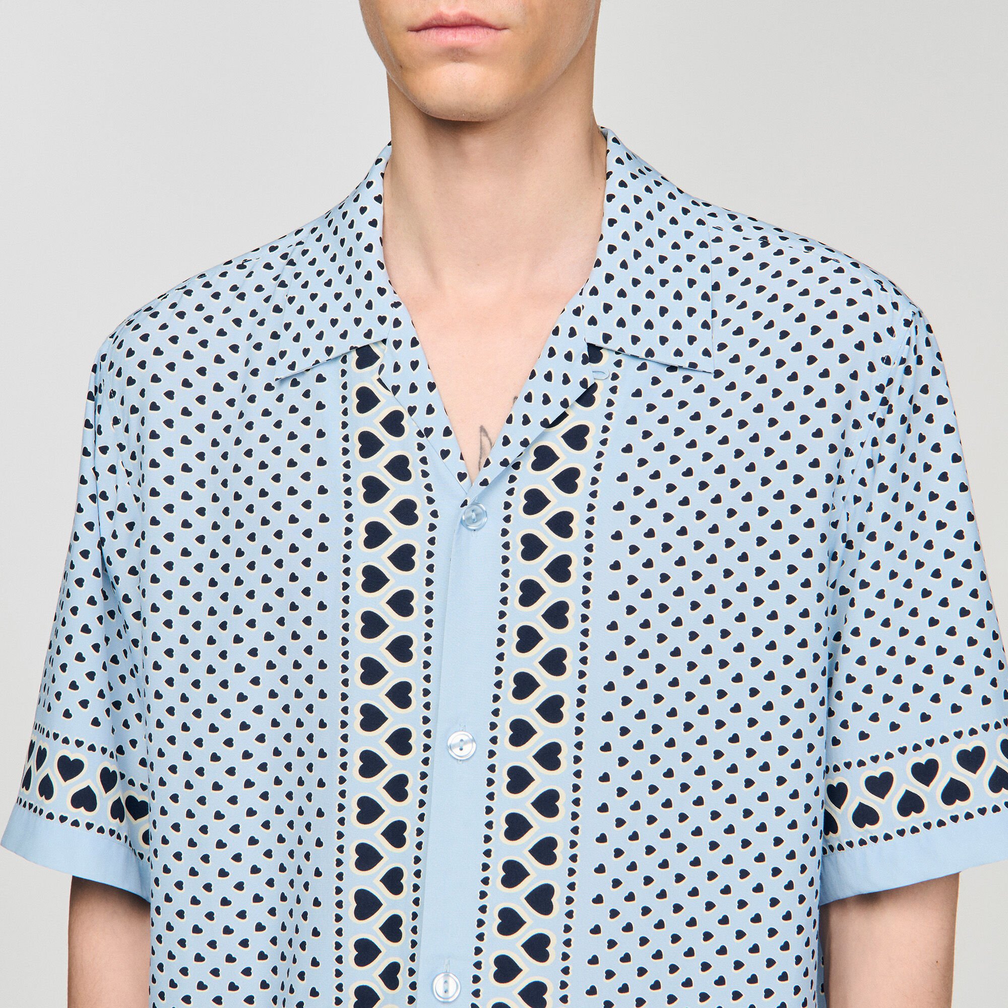 Heart motif flowing shirt
