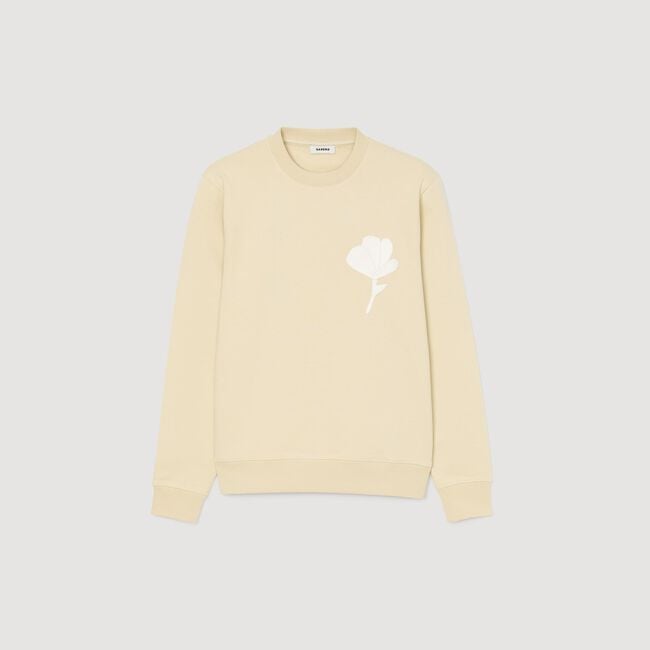 Sweatshirt with flower patch