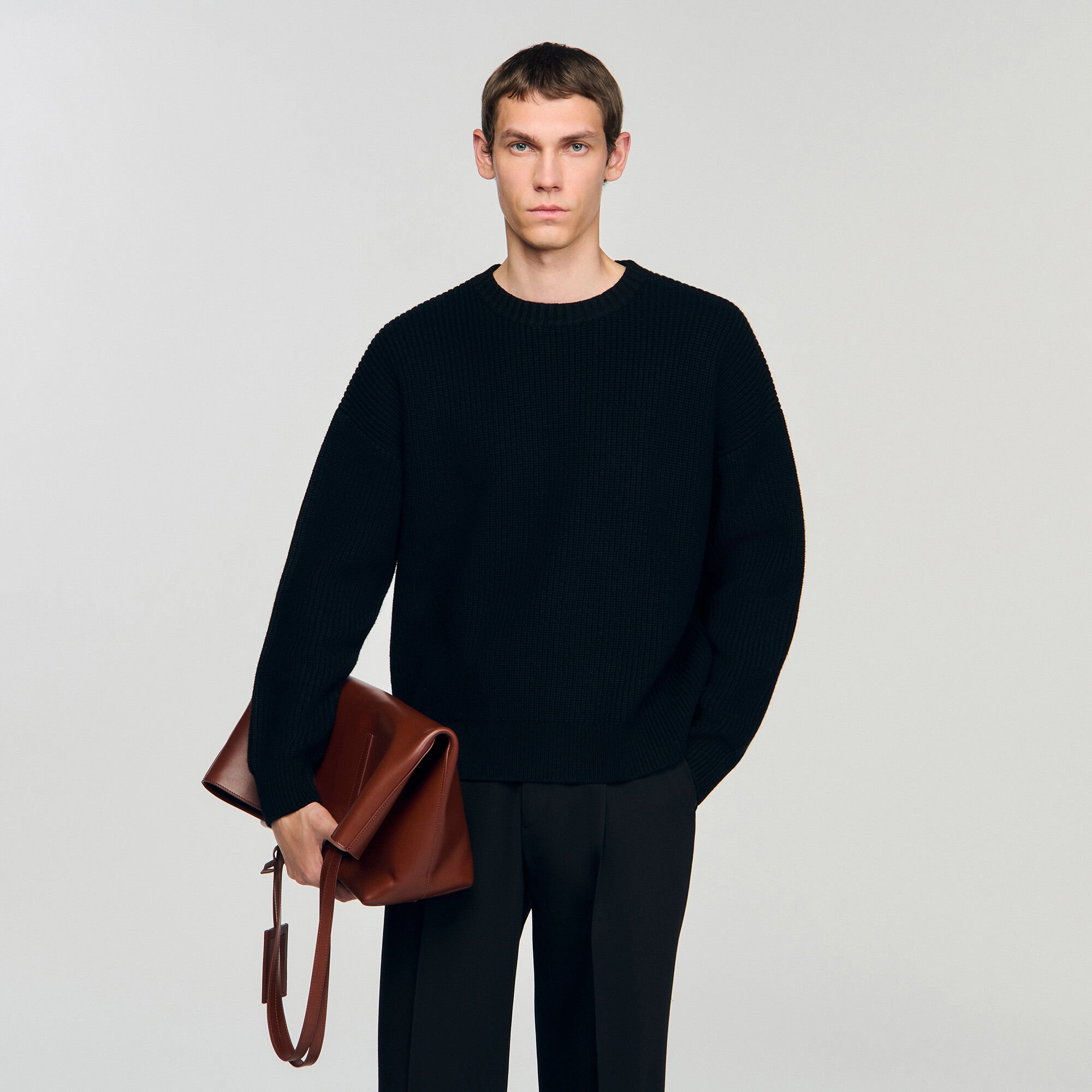Leather shopping bag