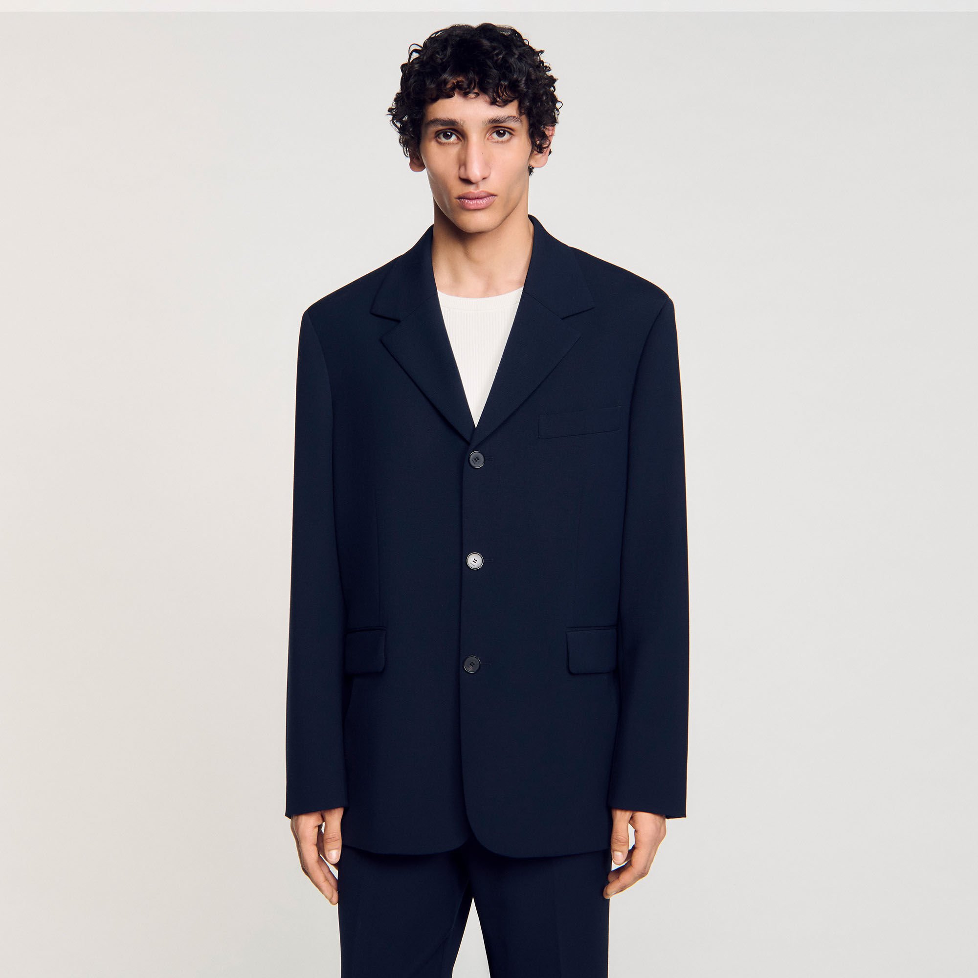 Oversized wool suit jacket